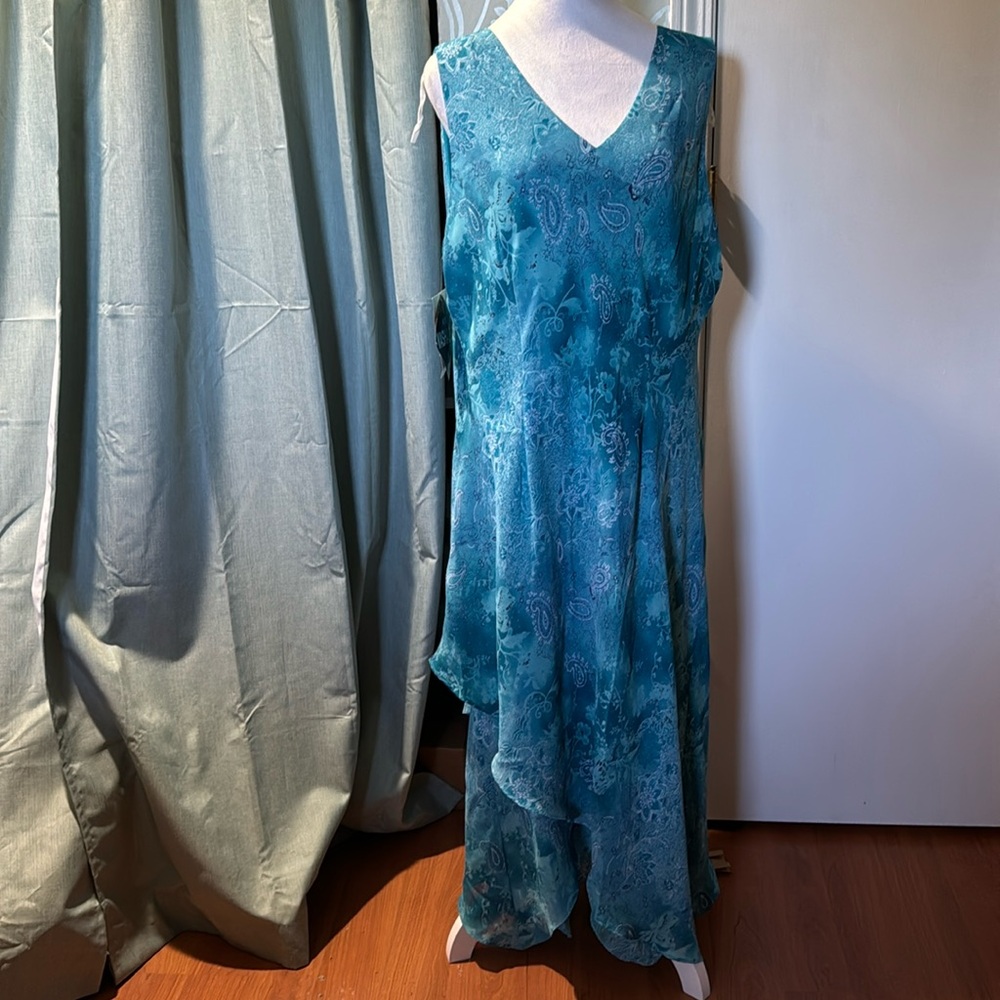 Shades of blue slip on summer dress